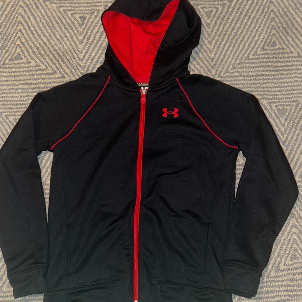 Under Armour Kids Black and Red Hoodie